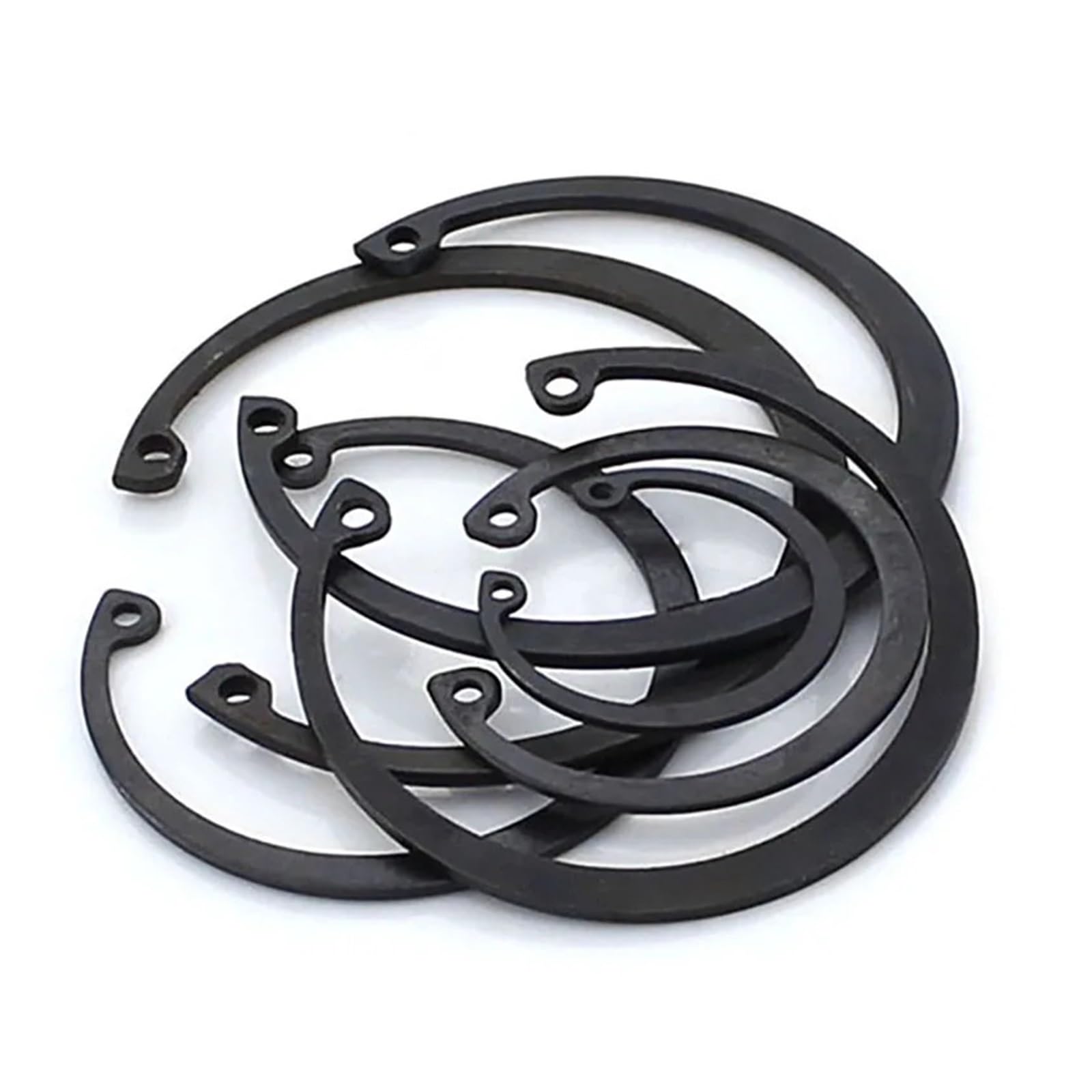 Anillo de retención a presión con clips en forma de C for orificio, arandela de acero al manganeso negra 65, anillo de retención interno del eje, M6-M80(M72)