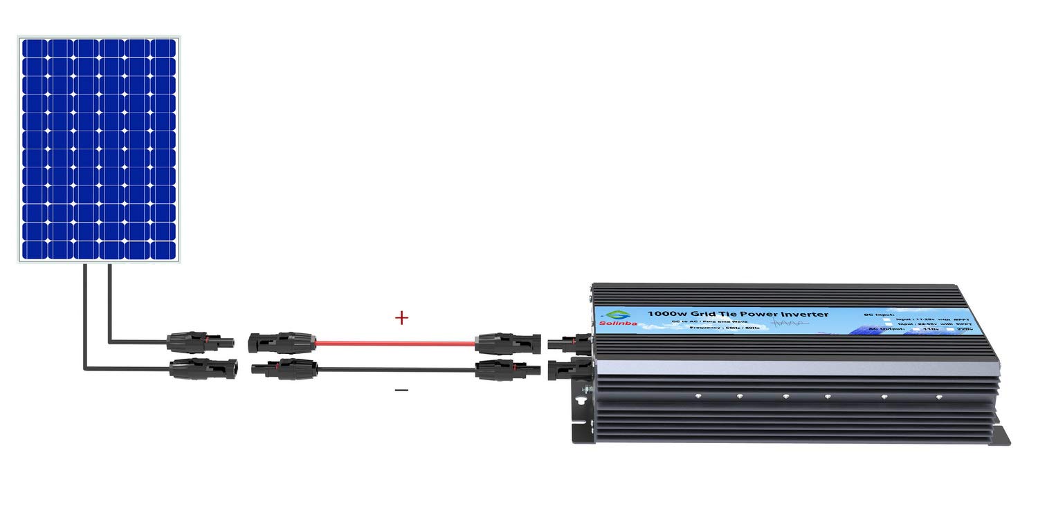 1000W Spannungswandler Wechselrichter On Grid Tie Solar Power Inverter for 48-60v Solar System AC230v DC46-114v