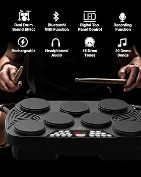 電子drumパット Amazon.co.jp: KONIX 電子ドラムセット 卓上電動ドラムキット 7