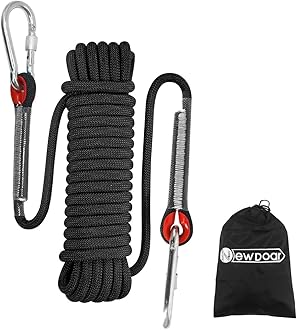 NewDoar 12KN Marine Floating Rope 10mm Dock Line 33FT(10M) 66FT(20M) 98FT(30M) Anchor Mooring Rope for Boating, Anchoring, Camping, Fishing, Tent Canopy with 2 Hooks-Black/30M