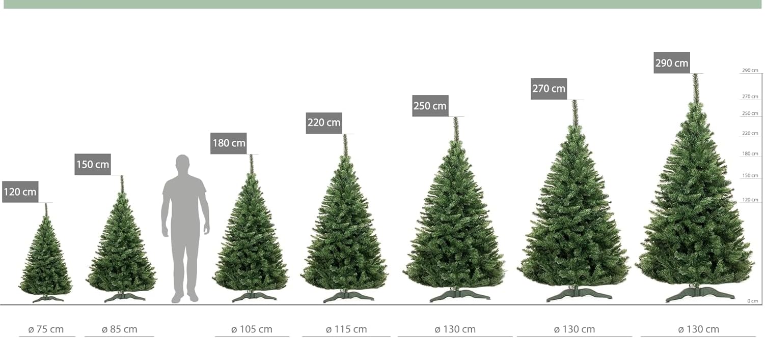 DecoKing Künstlicher Weihnachtsbaum 150 cm TESTSIEGER - Naturgetreu, dichte Zweige Ø 85 cm | 10 Jahre Garantie | Einfach aufzubauender Christbaum | Tannenbaum künstlich Premium | Made in EU