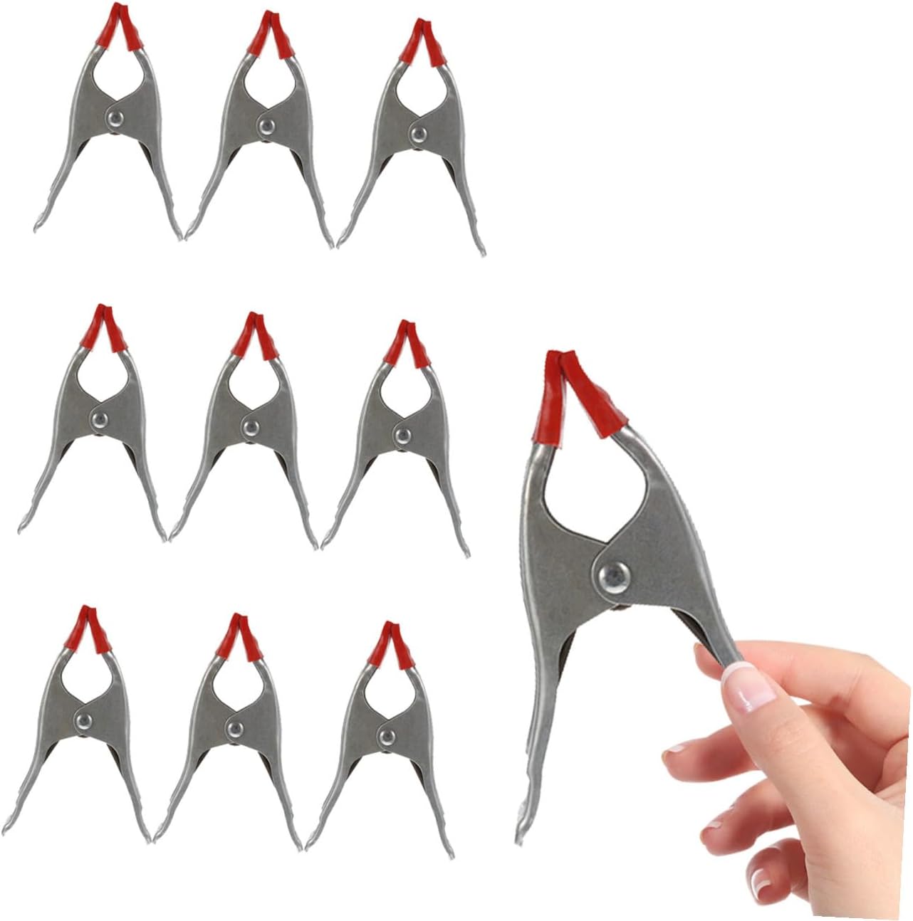 10pcs A-shaped Iron Spring Clamps Thickened Woodworking Clips Strong Hold Fastening Tool for Carpentry and Stone Fixing 6-inch Set