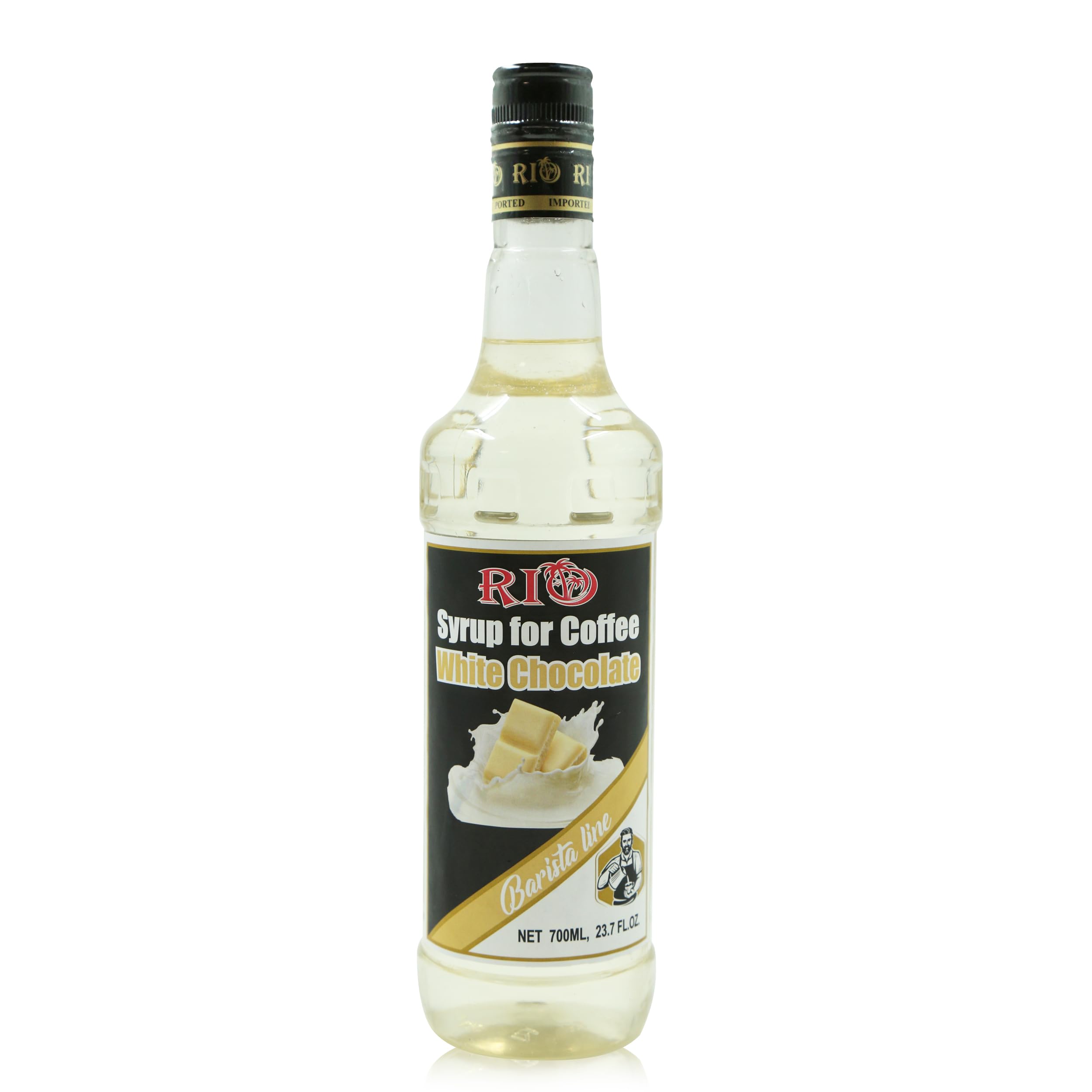 RIO White Chocolate Flavoring Coffee Syrup Perfect for Hot or Iced Drinks and Desserts Classic White Chocolate and Coffee Combo, Sweetened with Pure Cane Sugar, Barista-Grade  Flavor Syrups For Coffee Drinks at Home & Work - 700ml