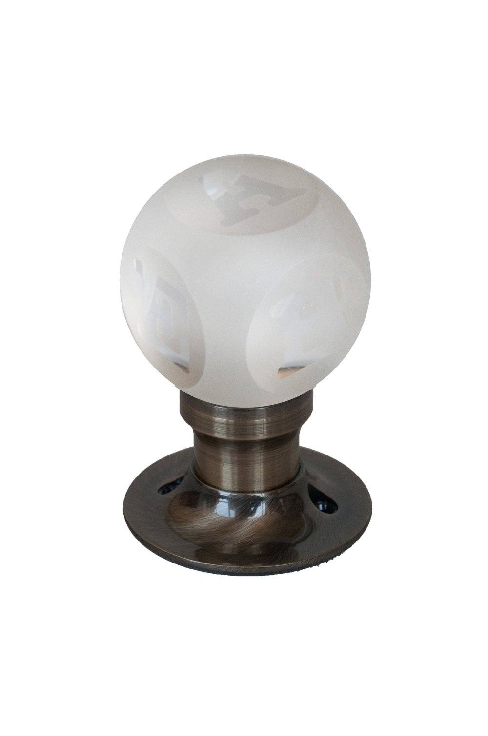 Krystal Touch of New York 3022APA ABC Frosted Passive Doorknob, 2.5-Inch, Antique Brass