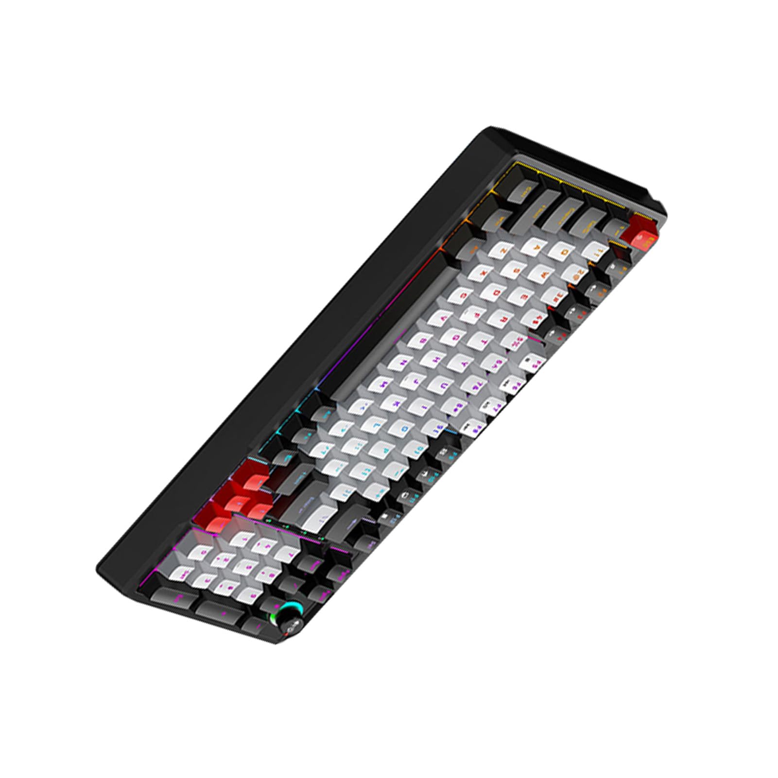 AMONIDA Klawiatura Mechaniczna T50 RGB, 98 Klawiszy z możliwością Wymiany Podczas Pracy, Niebieski Przełącznik z Dynamicznym Oświetleniem i Bocznymi Paskami LED, Ergonomiczna Konstrukcja do Pisania