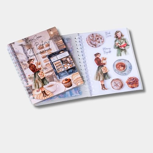 Miniatura 6 de Libro de calcomanías, calcomanías de diario, libro de calcomanías para adultos, adolescentes y niños, libro de calcomanías, 6 páginas transparentes