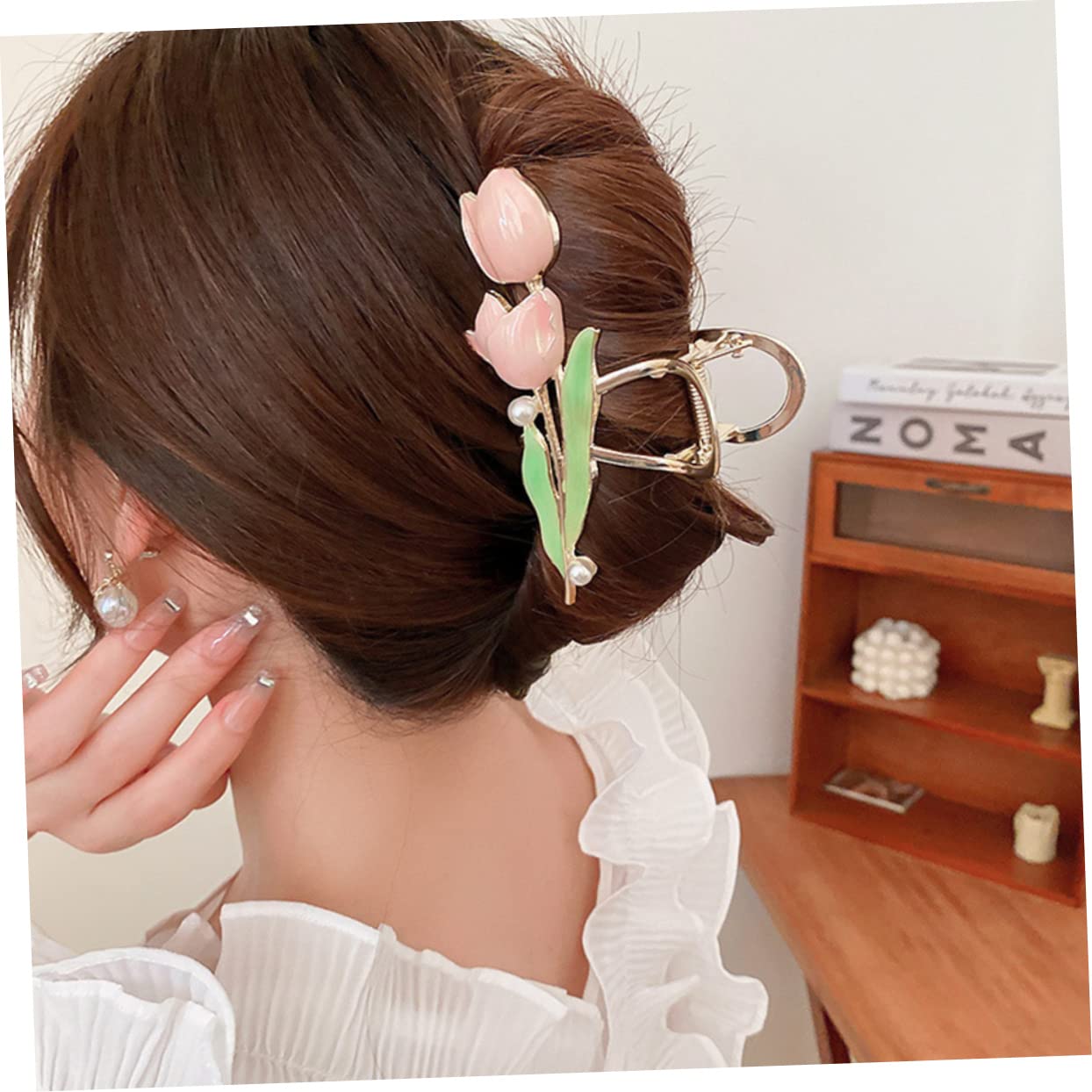 minkissy 5pezzi Fermaglio Per Metallo Forma Di Fiore Con Perle Clip Elegante Per Acconciature Chic Accessorio Per Donne e Ragazze Per Matrimoni e Occasioni Speciali