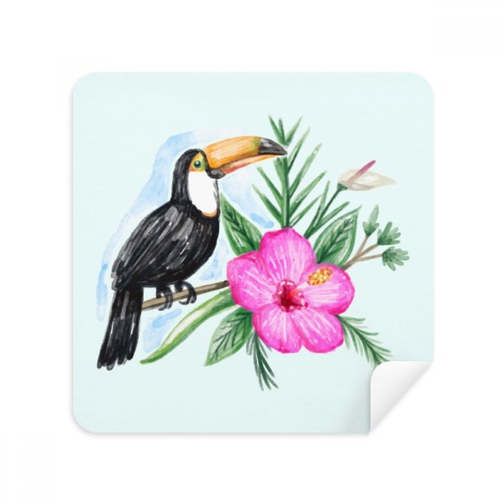 Tissu oiseau tropical Ramphastos en microfibre suédée premium - 3