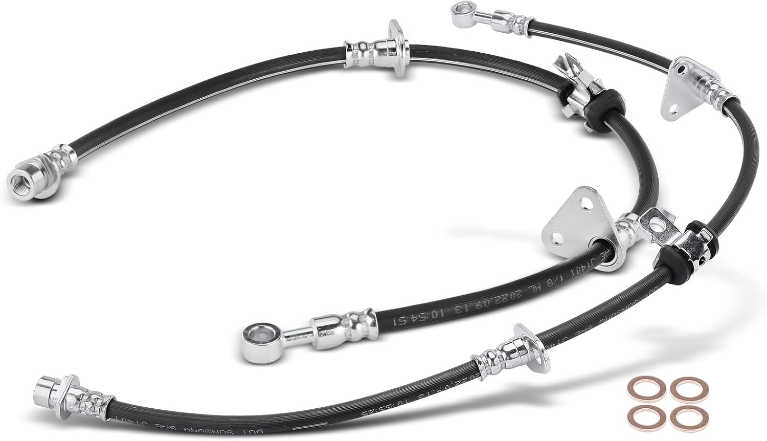 A-Premium Front Side Brake Hydraulic Hose Compatible with Honda, Acura and Isuzu Models - Accord 1990-1997, Odyssey 1995-1998, CL 1997-1999, Oasis 1996-1999 - Replace# 46411SM1003(Pack of 2)