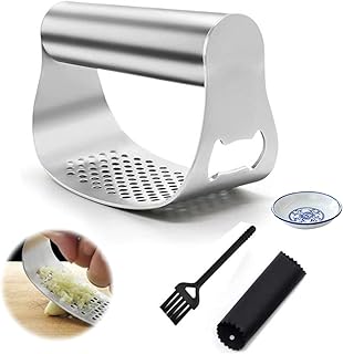 Garlic Press Rocker, Stainless Steel Garlic Press Easy to Crush And Chop...