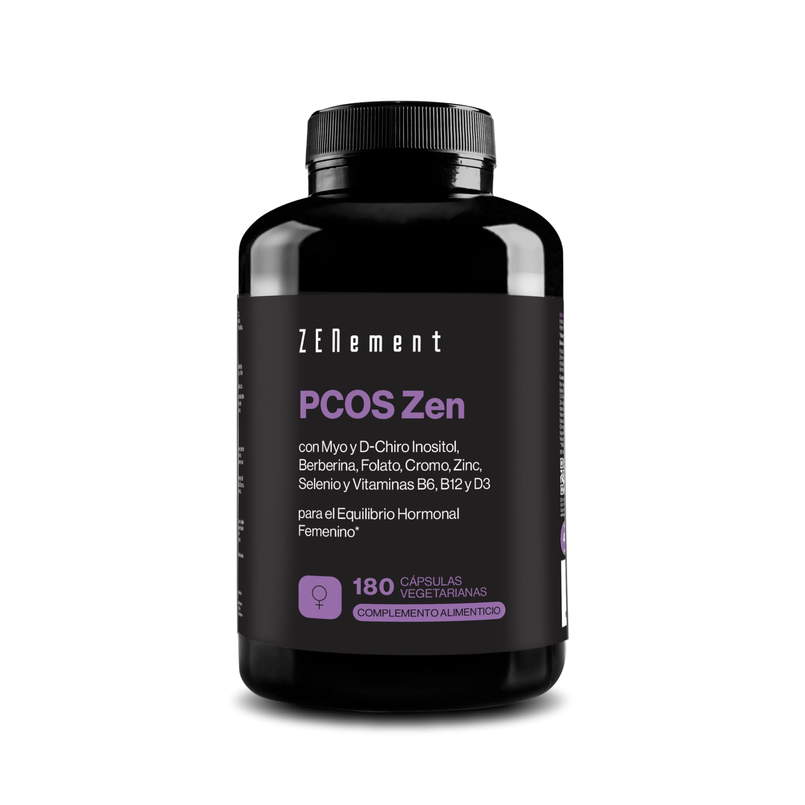 PCOS Zen - Myo-Inositol y D-Chiro-Inositol - Fórmula completa para Ovarios Poliquísticos (PCOS/SOP) - Equilibrio Hormonal y Apoyo Metabólico Femenino - 180 Cápsulas Vegetales - Zenement