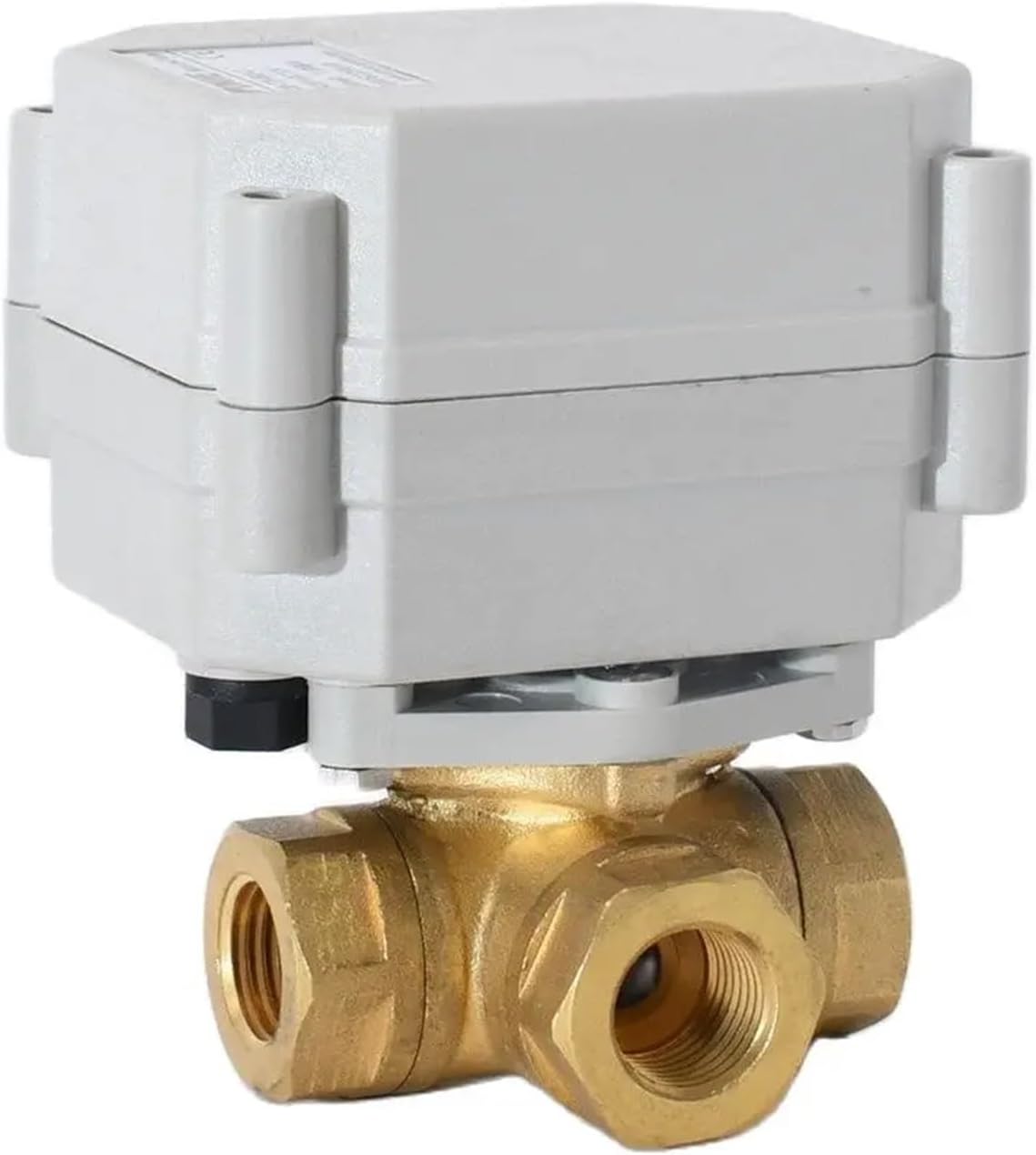 DN10 3/8" 3-Way Motorized Brass Ball Valve DC5V/12V/24V(T Bore Flow A,BSP_DC12V_CR702)