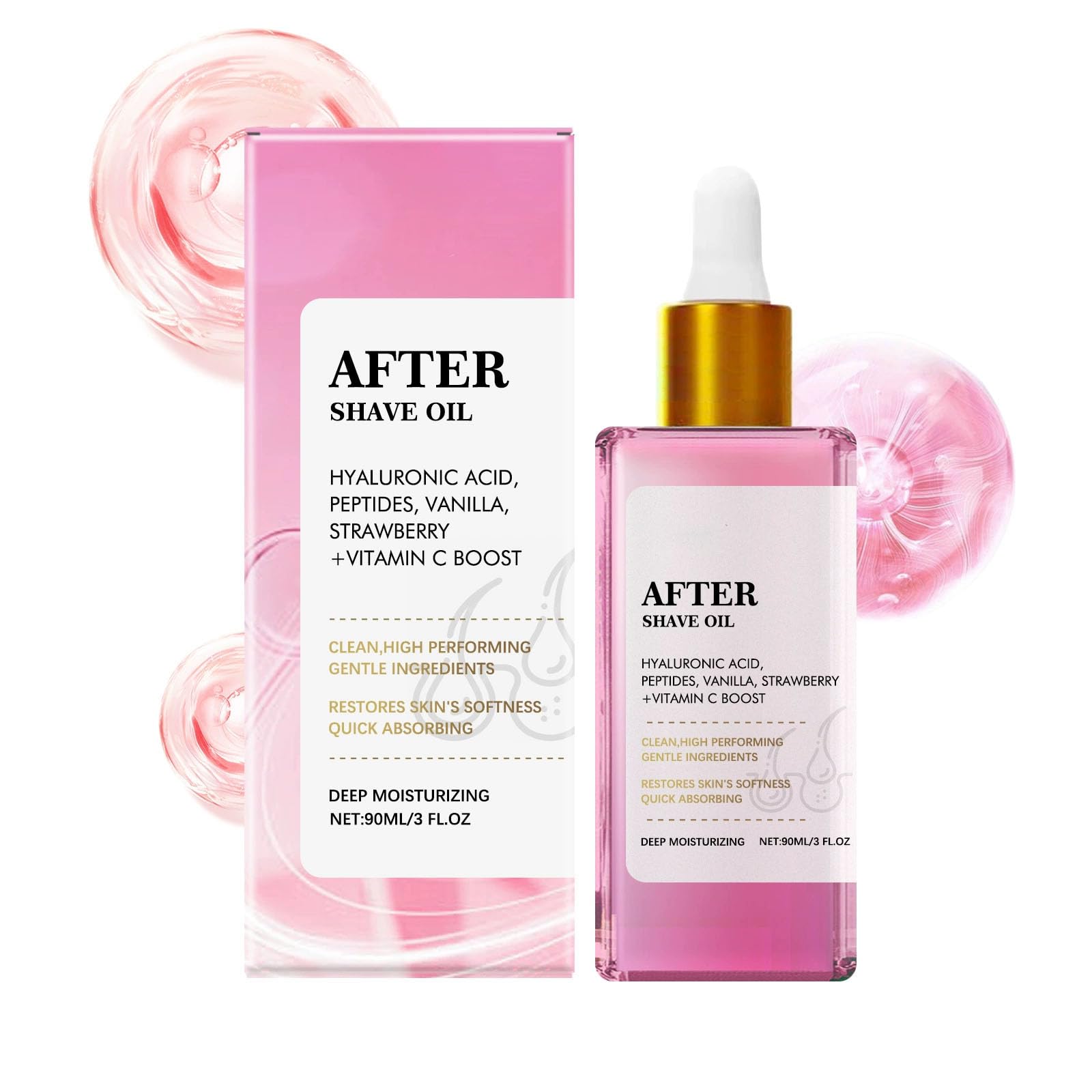 Inalsion Strawberry Vanilla After Shave Oil, Soft After Shave Oil Women, After Shave Perfume Oil - Strawberry & Vanilla Scent