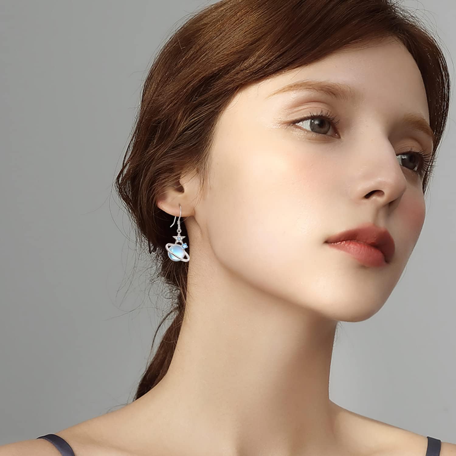 Dreamboat Sterling Silver Planet Earrings for Women Saturn Earrings Space Earth Star Earrings Hook Dangle Celestial Jewelry - Image 2