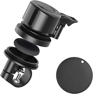 Bike Bell for AirTag, Black Smart Bluetooth Tracker Included, Works with Apple Find My App, Waterproof Anti-Lost Bicycle Bell with Item Finder Built in