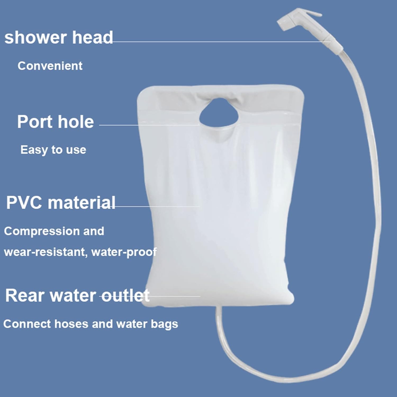 Bolsa de agua portátil para champú, 10 litros, inflable para lavar el cabello, para ancianos, discapacitados, embarazadas, lesionados