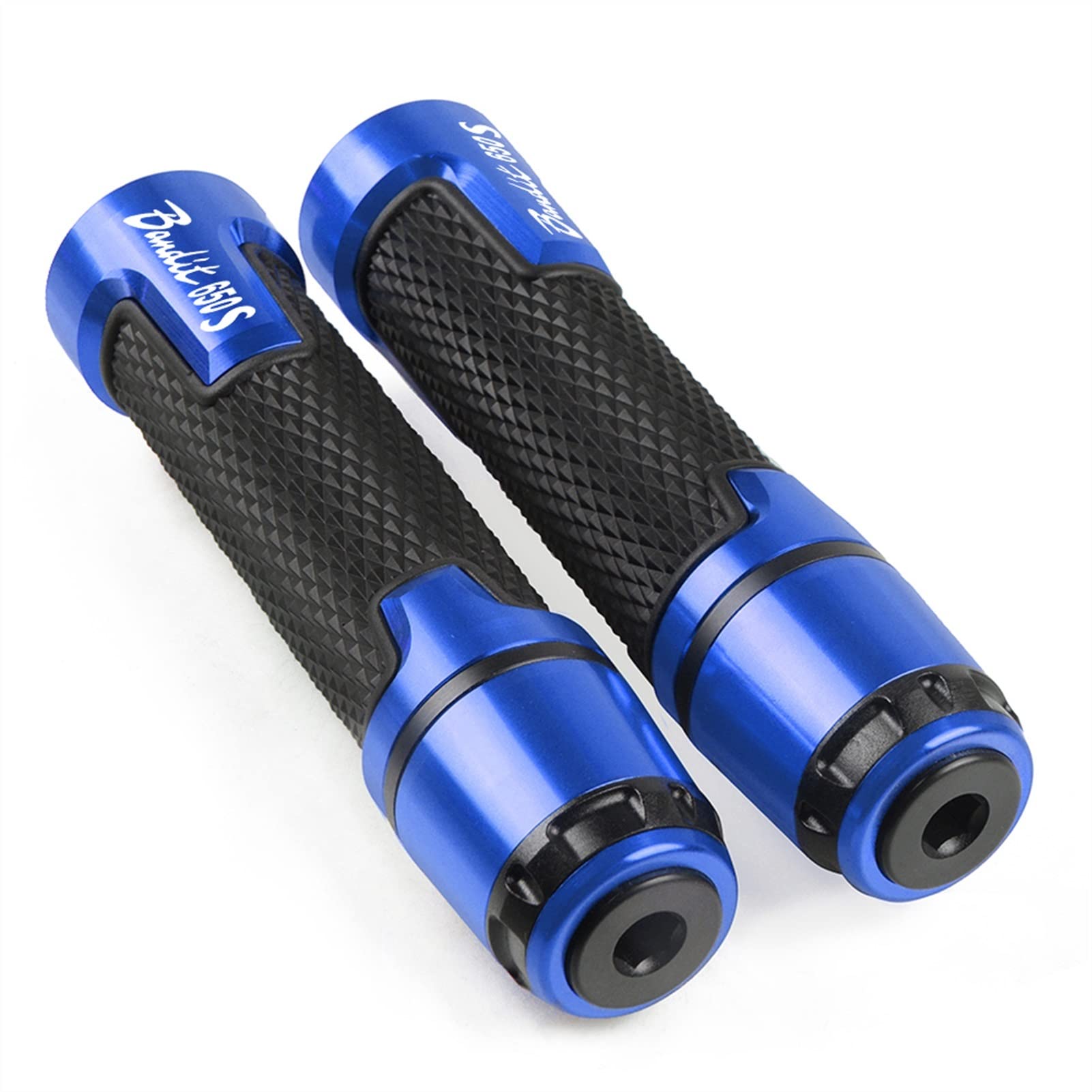 Moto Impugnatura 7/8 "22 Millimetri Moto Manubrio Grip Handle Bar Moto Manopole del Manubrio per Suzuki GSF Bandit 650S 2007 2008 2009 2010 2011 2012 (Color : Blau)