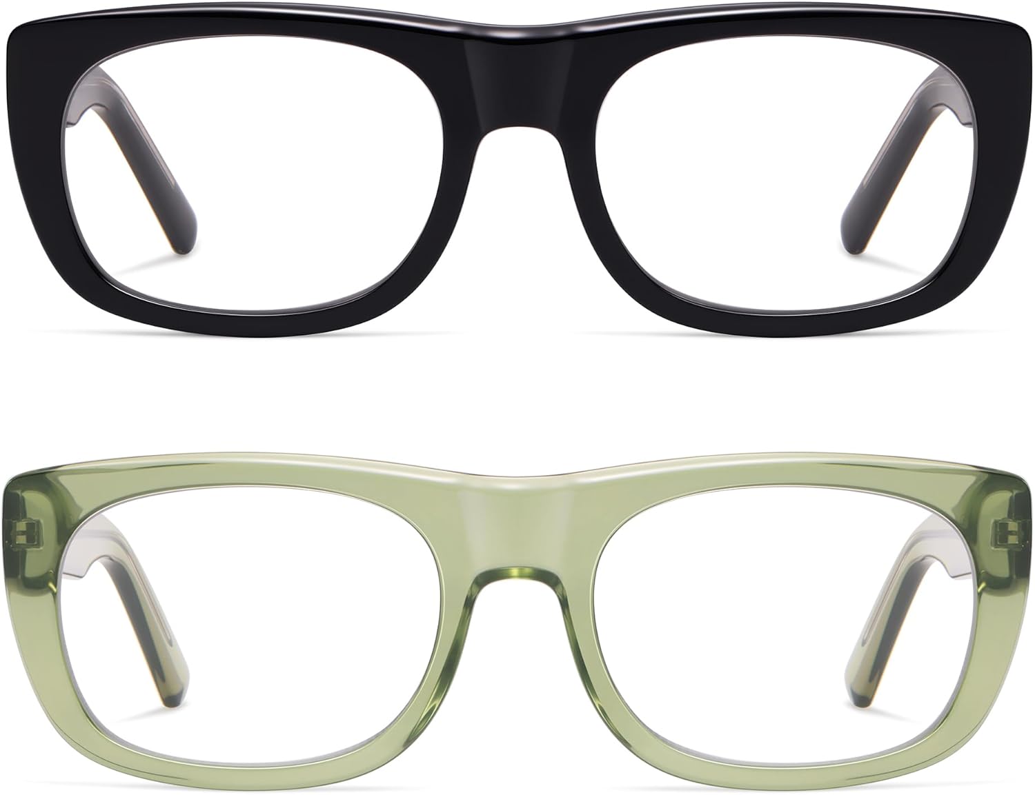 AMOMOMA Square Reading Glasses for Women Trendy Readers Blue Light Blocking Spring Hinge Stylish AM6213