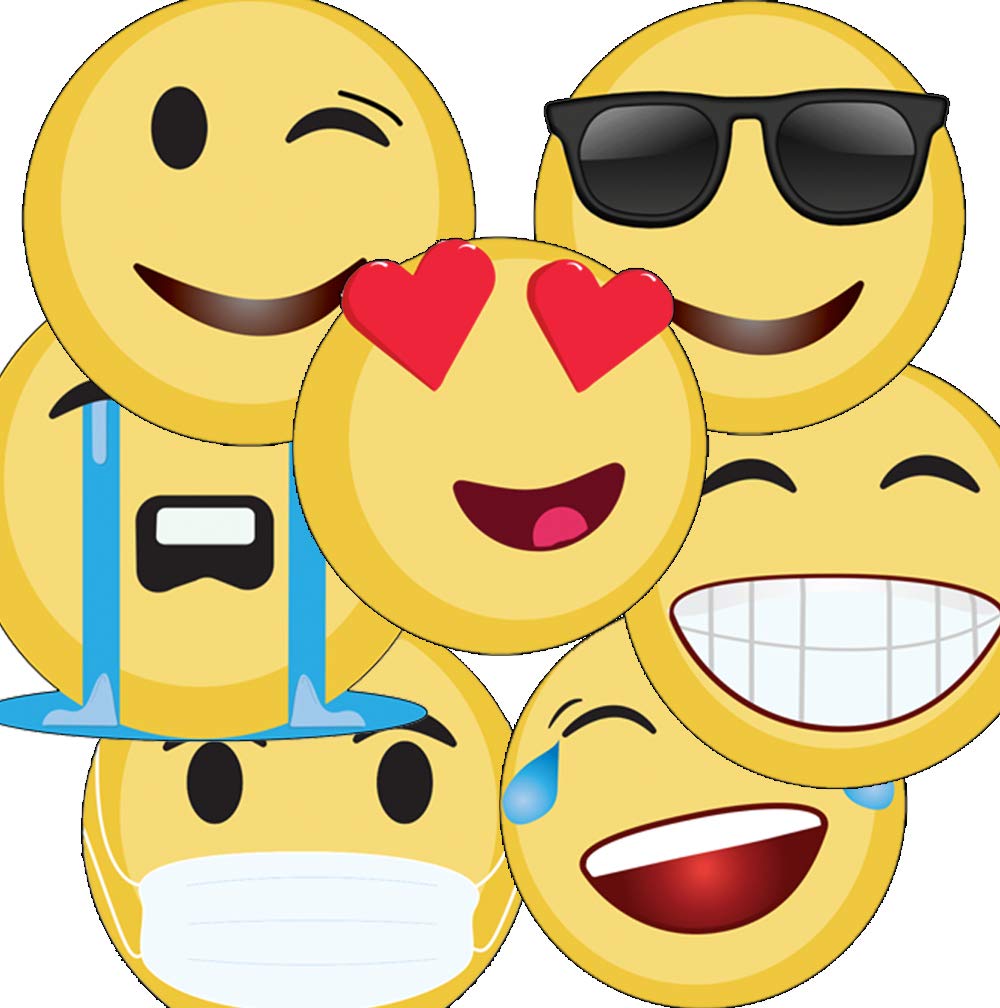 xL Emoji Stickers (7 Pack) - Perfect for Kids Gifts, Wall Decals, Good Job Stickers, Car Decals - Waterproof, Durable 100% Vinyl