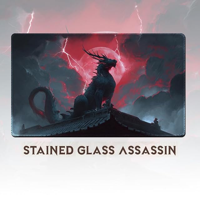Foto 5 de 5 de Tapete MTG, 60 x 35 cm, tapete de juego de mesa MTG con zonas, bordes cosidos