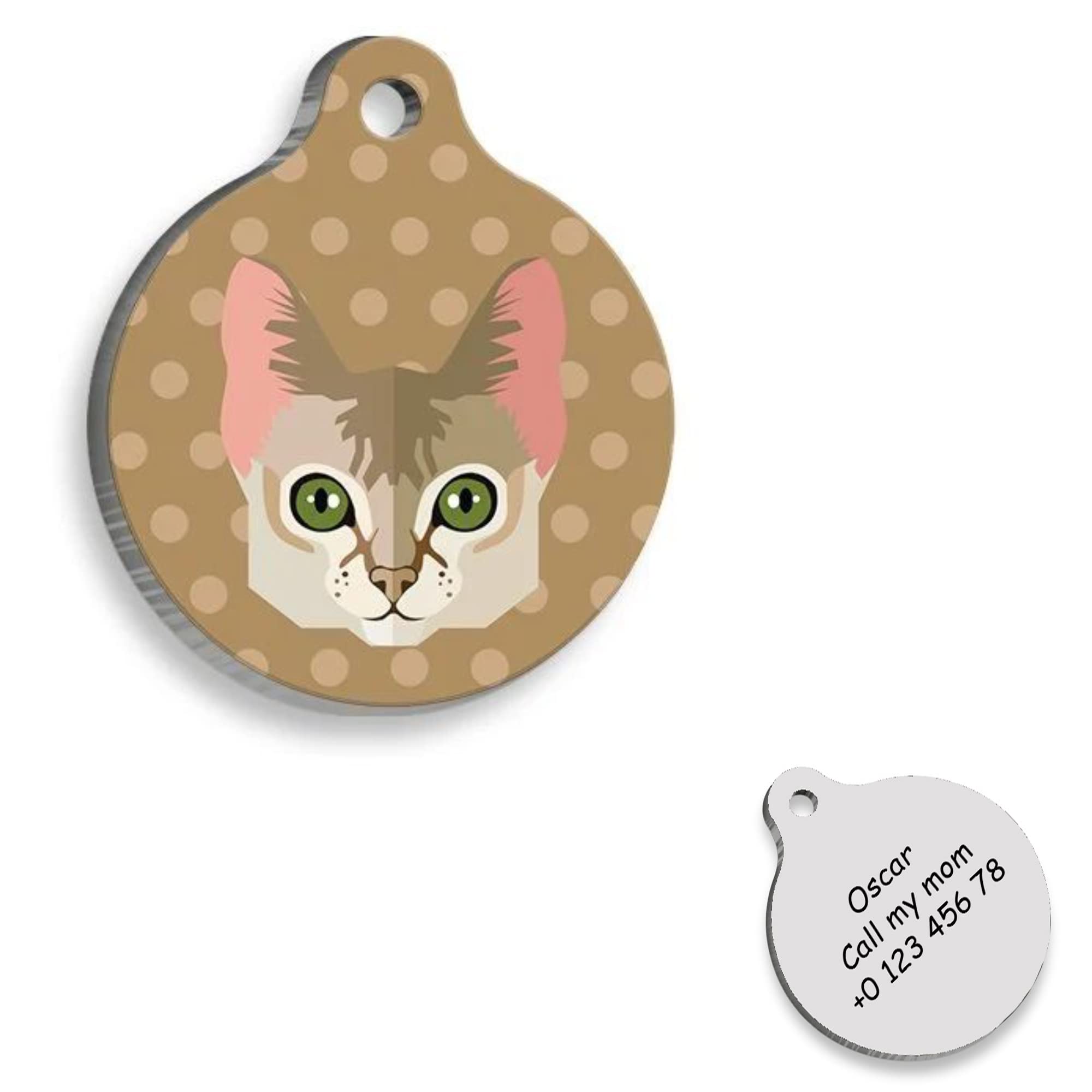 Singapura Cat id Tag Heart - Cat Personalized Dog Tag - Cat Custom Name Tag - Customized Pet Tags - Cat Name id Tag for Dog - Cat Name Tag