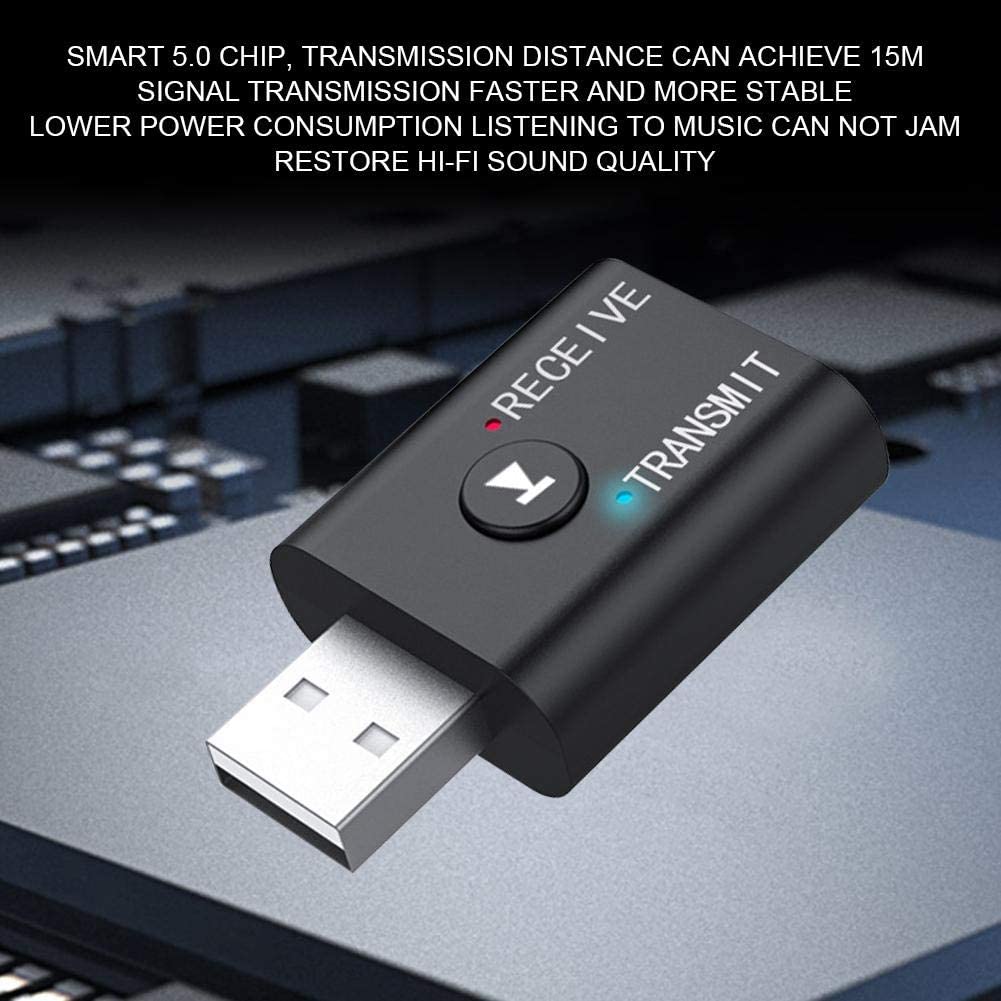Adaptador de Audio Yet TR6 ABS 2 en 1 con Potente función Bluetooth 5.0, transmisor y Receptor, Circuito Independiente.