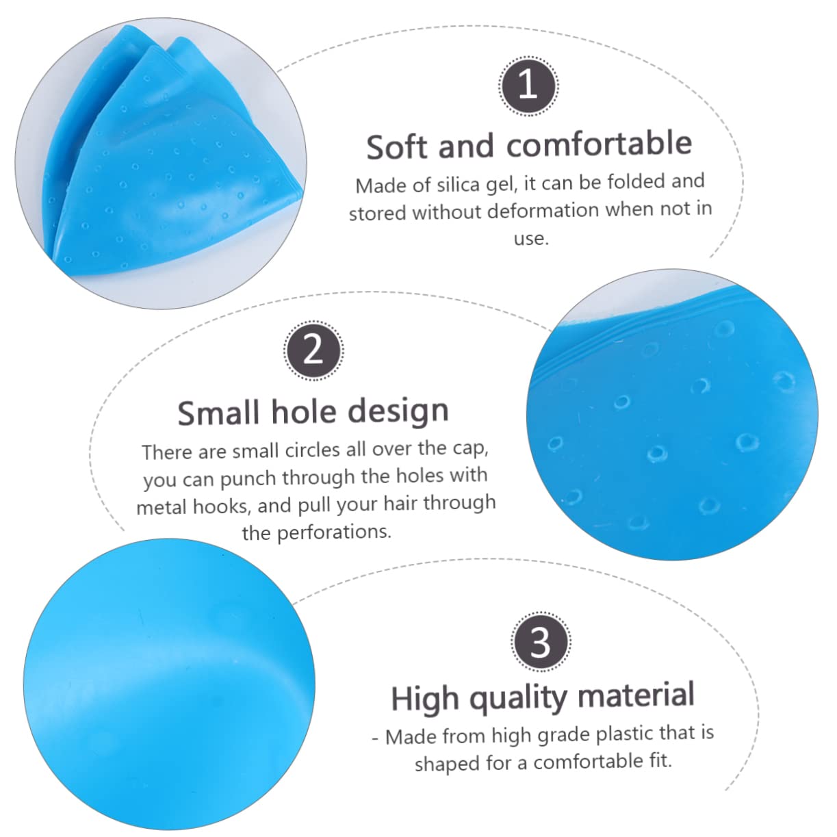 TOVINANNA Professional Hair Coloring Highlighting Cap with Small Circles for Dyeing