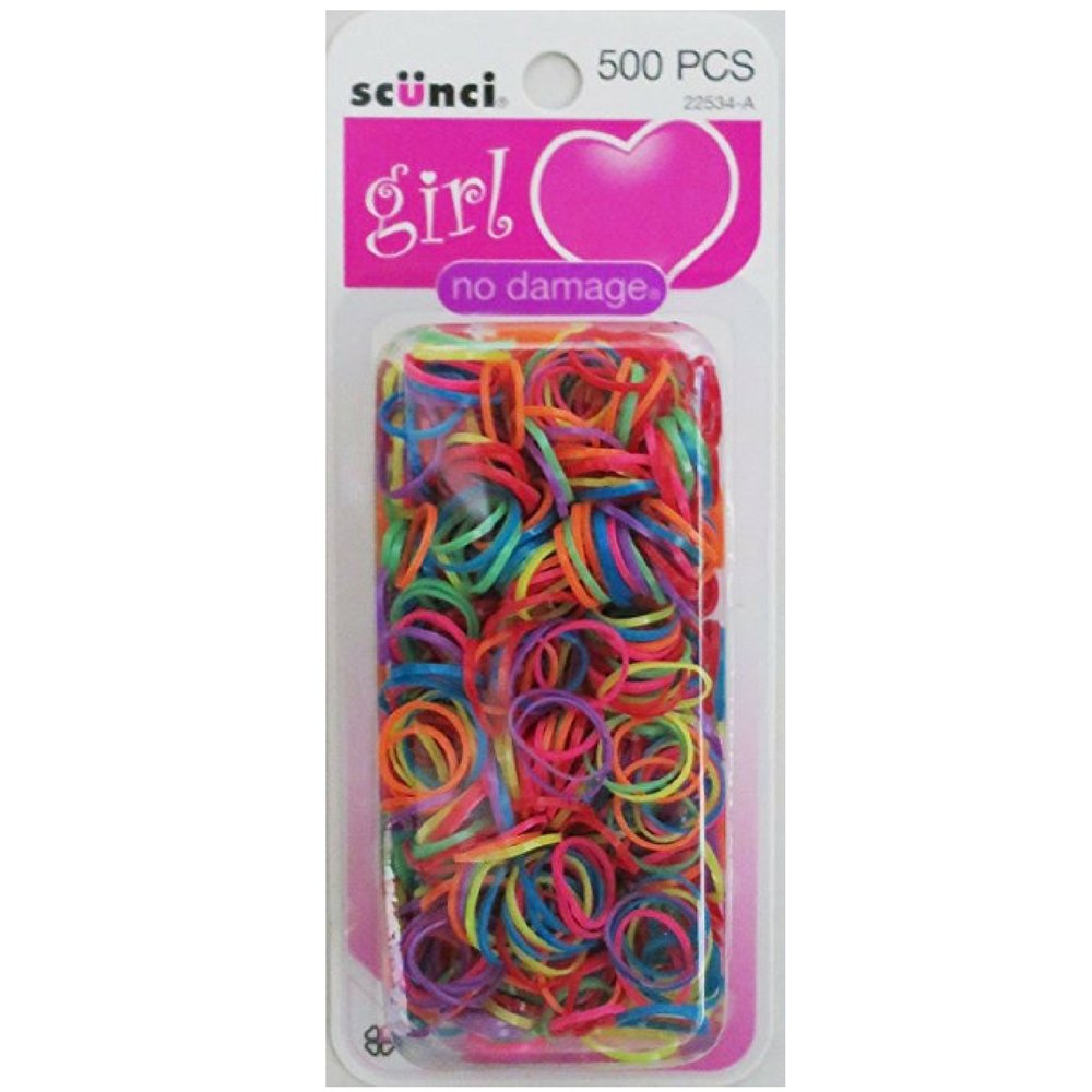 Scunci Girl No Damage Polyband Elastics 500 ea (Pack of 4)