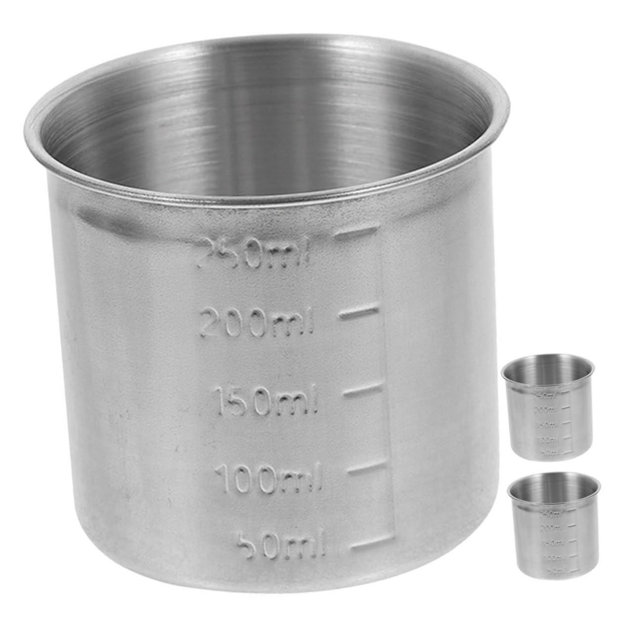 TOPBATHY Lot De 5 Tasses À Mesurer Robustes En Acier Inoxydable Récipients À Mesurer À Large Ouverture Pour 3 Pièces X 5