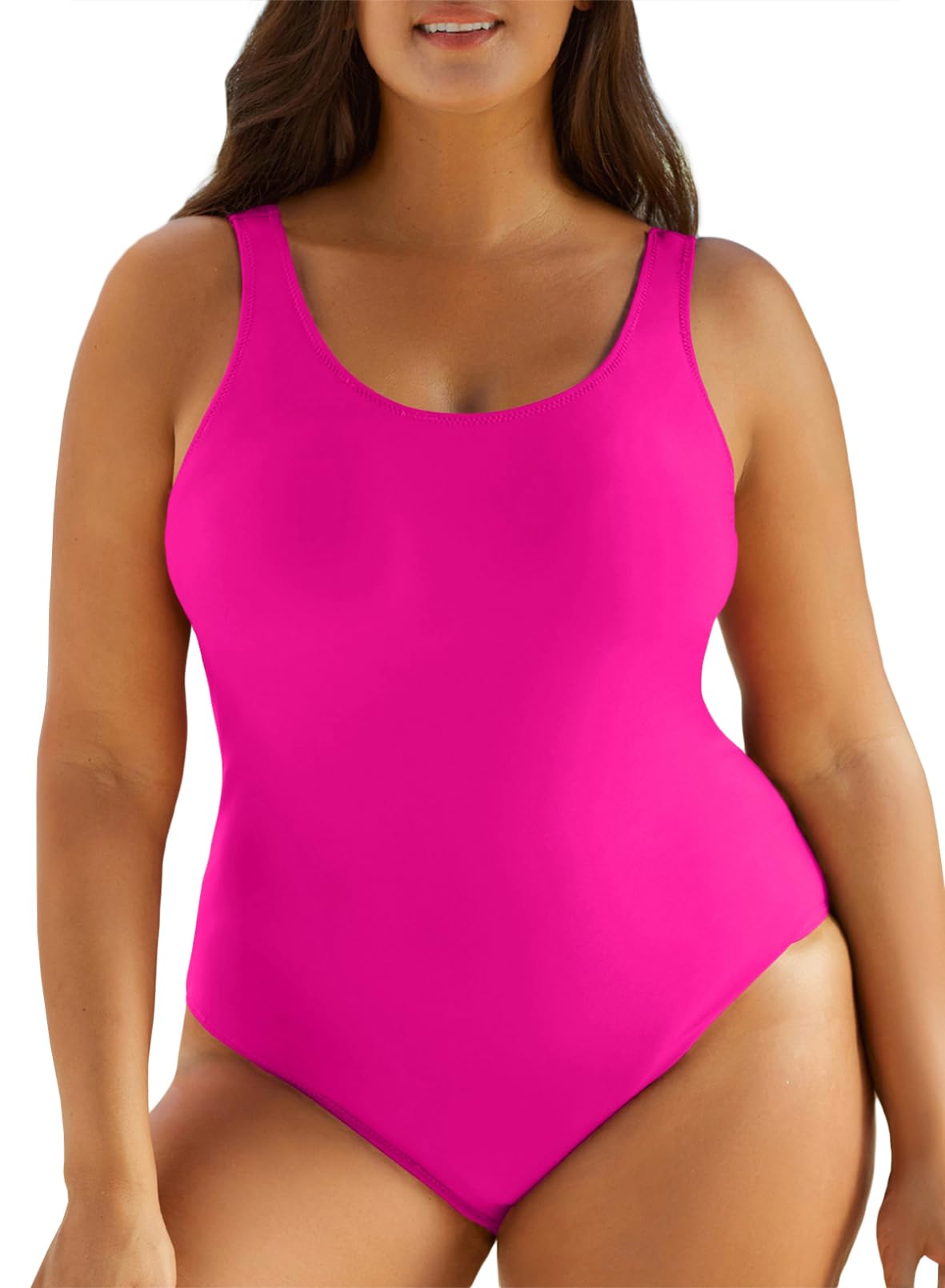 Eytino Plus Size Swimsuit for Women Back Crisscross Sports Tummy Control One Piece Bathing Suits(1X-5X)