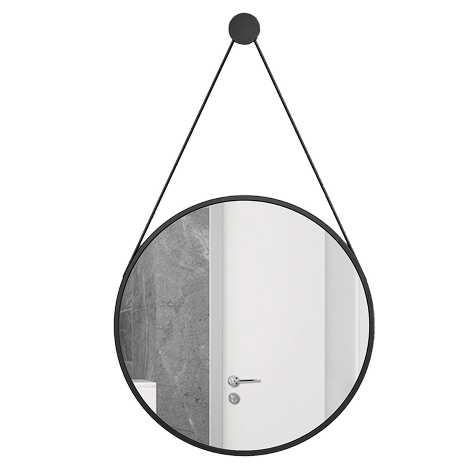 Specchio da Parete con Metallo Oro incorniciata specchi sospesi Moderni per Decorazioni da Parete Camera da Letto Soggiorno Specchio da Bagno Black,40cm