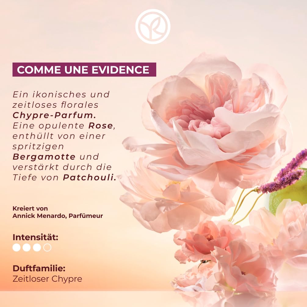 Yves Rocher COMME UNE EVIDENCE Set Eau de Parfum 50ml Duschgel 200ml Bodylotion 200ml Floraler Chypre-Duft Rose Bergamotte Patschuli Damen