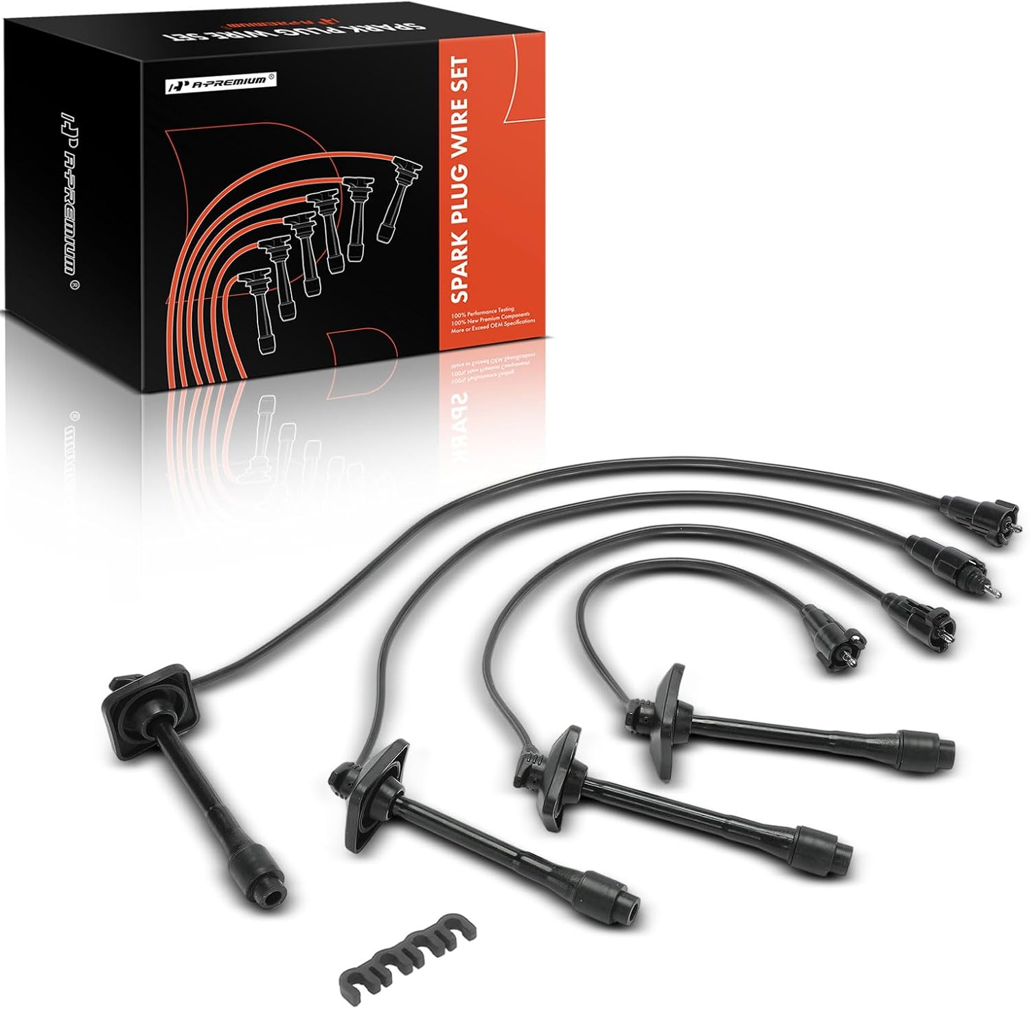 A-Premium Ignition Spark Plug Wires Set of 4 Compatible with Toyota Camry 1997-2001, RAV4 1998-2000, Solara 1999-2001, 2.0L 2.2L