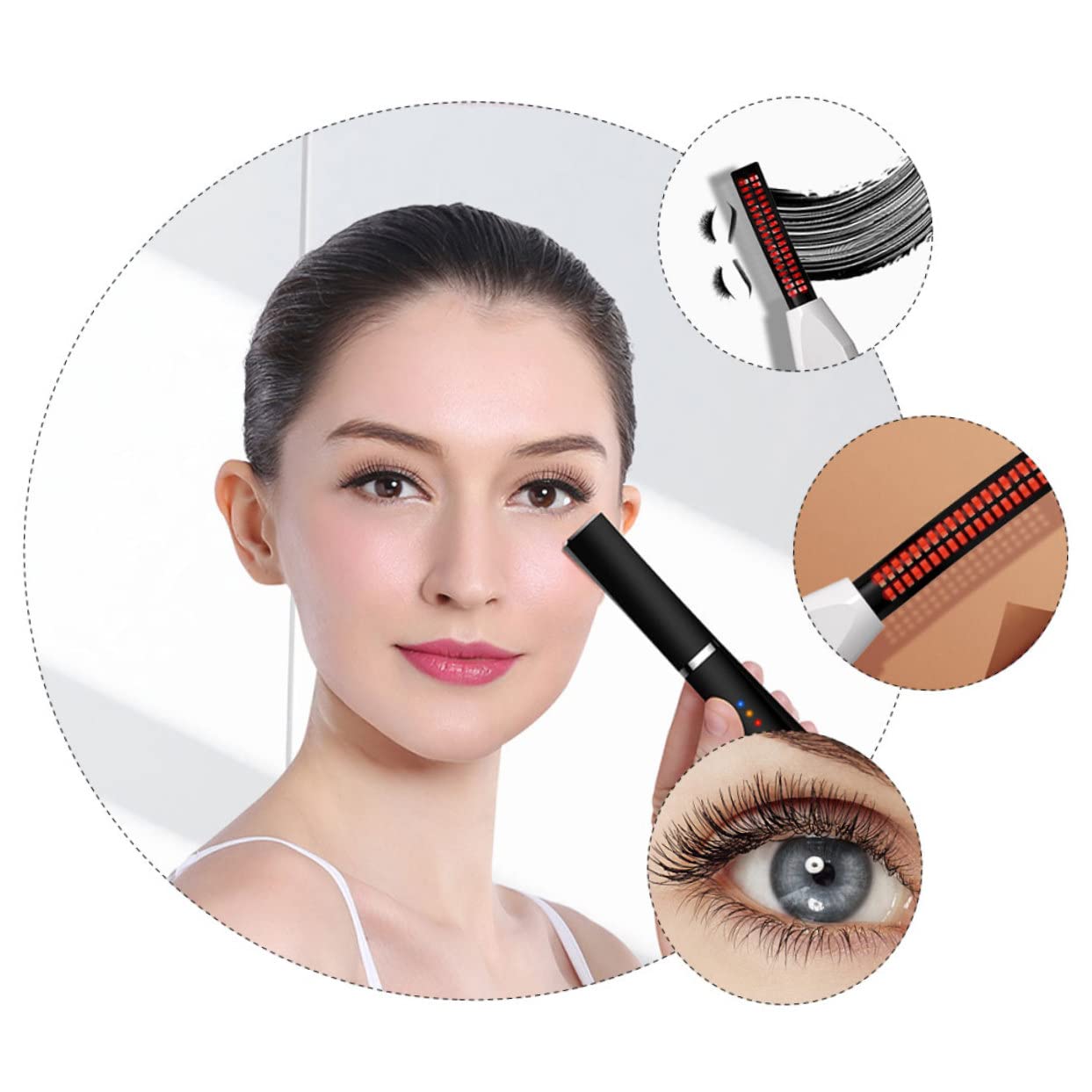 Healeved 3piezas Rizador De Pestañas Eléctrico Usb Recargable Herramienta De Belleza Para Damas De Temperatura y Pantalla Digital Rizador De Pestañas Portátil Para Uso Casa