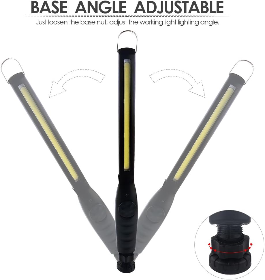 Mechanic using the MODOAO COB LED Work Light under the hood of a car, demonstrating its use in tight spaces.