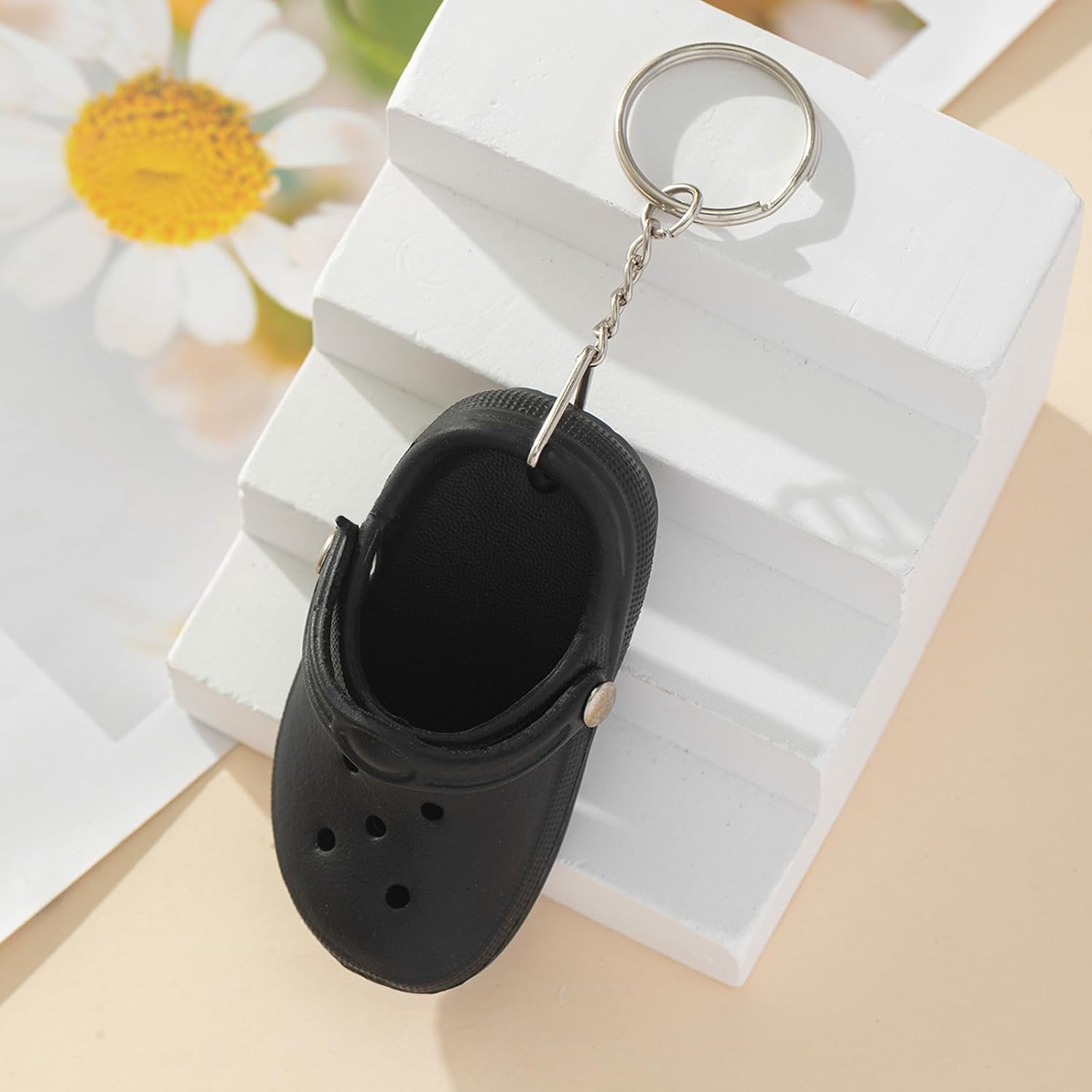 20Pcs Silicone Shoe Keychain, Mini Croc Silicone Slippers Little Shoes Backpack Keychain with Charms for Backpack