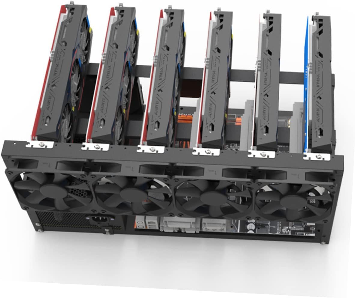 Generic Open Air Rack for Computer Graphics Cards Durable Frame for Etc Mining Supports ATX Power Supply Motherboard Easy to Install Move for Cooling