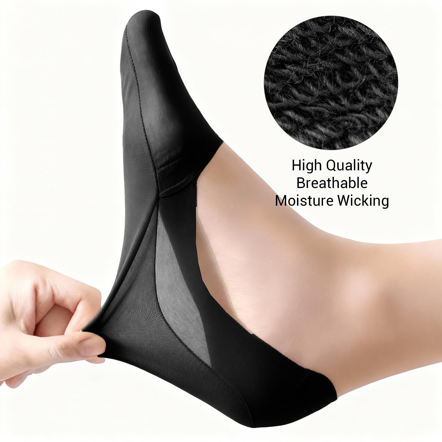 6 Pares de Calcetines Invisibles para Hombre, Ligeros y de Corte Bajo, Antideslizantes para Mocasines, Zapatillas, Zapatos de Cuero, Nude y Negro