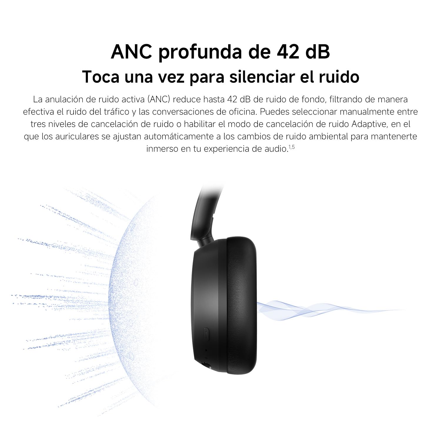 XIAOMI Redmi Headphones Neo Auriculares Bluetooth de Diadema, Active Noise Cancellation Adaptativa 42 dB, 72 h de Batería, Audio Hi-Res con Cable, Graves Potentes, 3 Micrófonos IA, Fast Pair, Negro