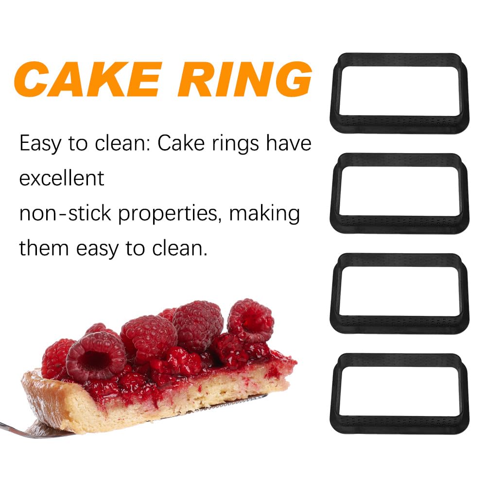 Keboyoe 20pcs Perforated Mousse Cake Ring Plastic Perforated Tart Ring Circular Tart Rings with Holes Black Crumpet Rings Non Stick Mousse Cake Muffin Rings for Mini Cakes Mini Pizzas Muffins - Image 3