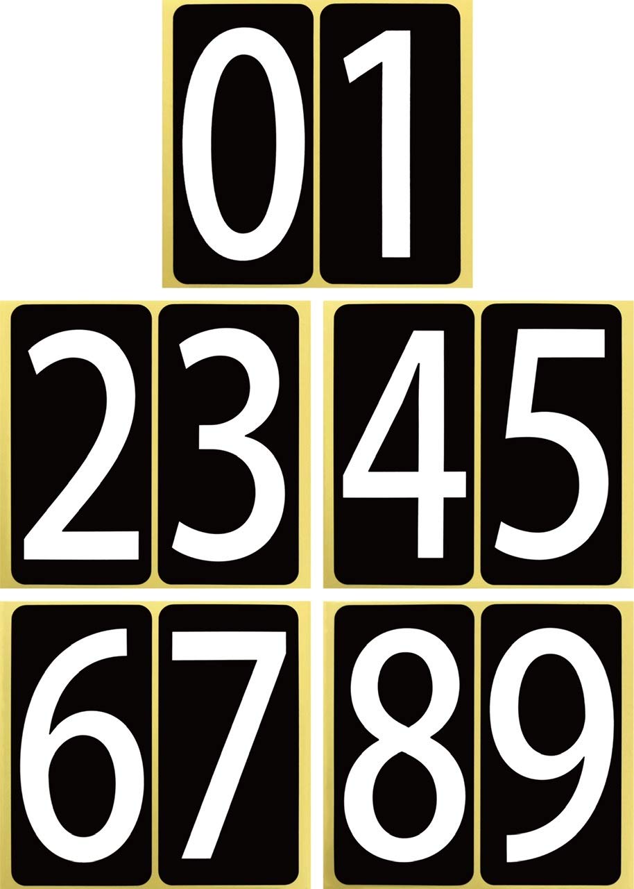 Amazon | 数字 【特大】 白文字 シール 66W091 ナンバー ステッカー