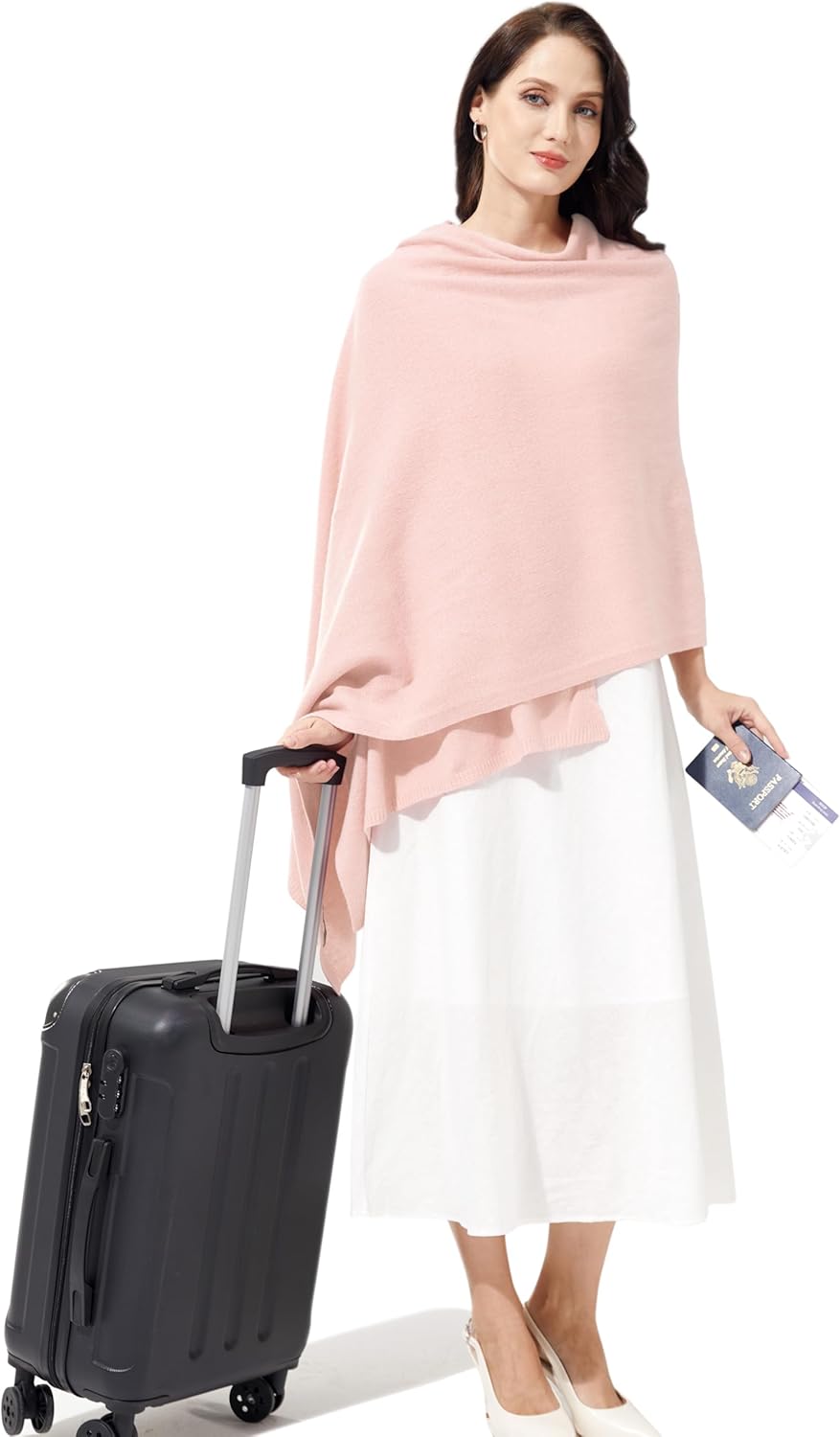 Soft Cashmere Blend Wrap Chic Scarf Stole for Women Wayfarer Travel Extra Large 87"x28" - Image 2