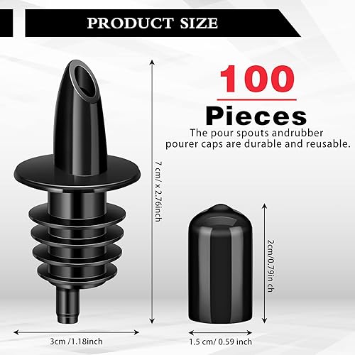 Miniatura 2 de Vertedores de botellas, vertedor de jarabe, boquillas para verter botellas de licor de cono de nieve, vertedores de botellas y vertedores de goma,