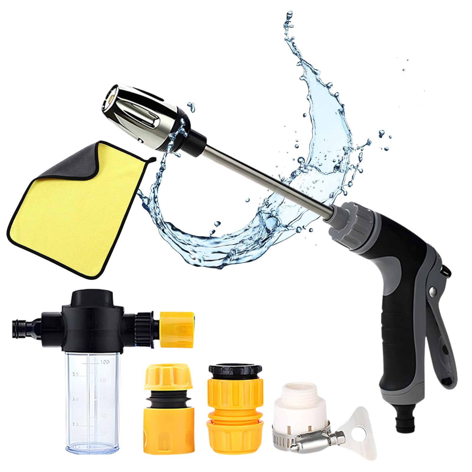 Aquoxis Pressure Washer,Aquoxis Power Washer,Garden Hose for Pressure Washer,Garden Hose Spray Gun with 3 Nozzles,High Pressure Hose Attachment for Garden,Car Washing,Outdoor