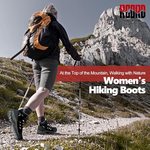 Image of R CORD Womens Hiking Boots Waterproof Slip-Resistant Cushioned Support Durable for Hiking, Travel, Rainy Days, Camping, and Outdoor Adventures