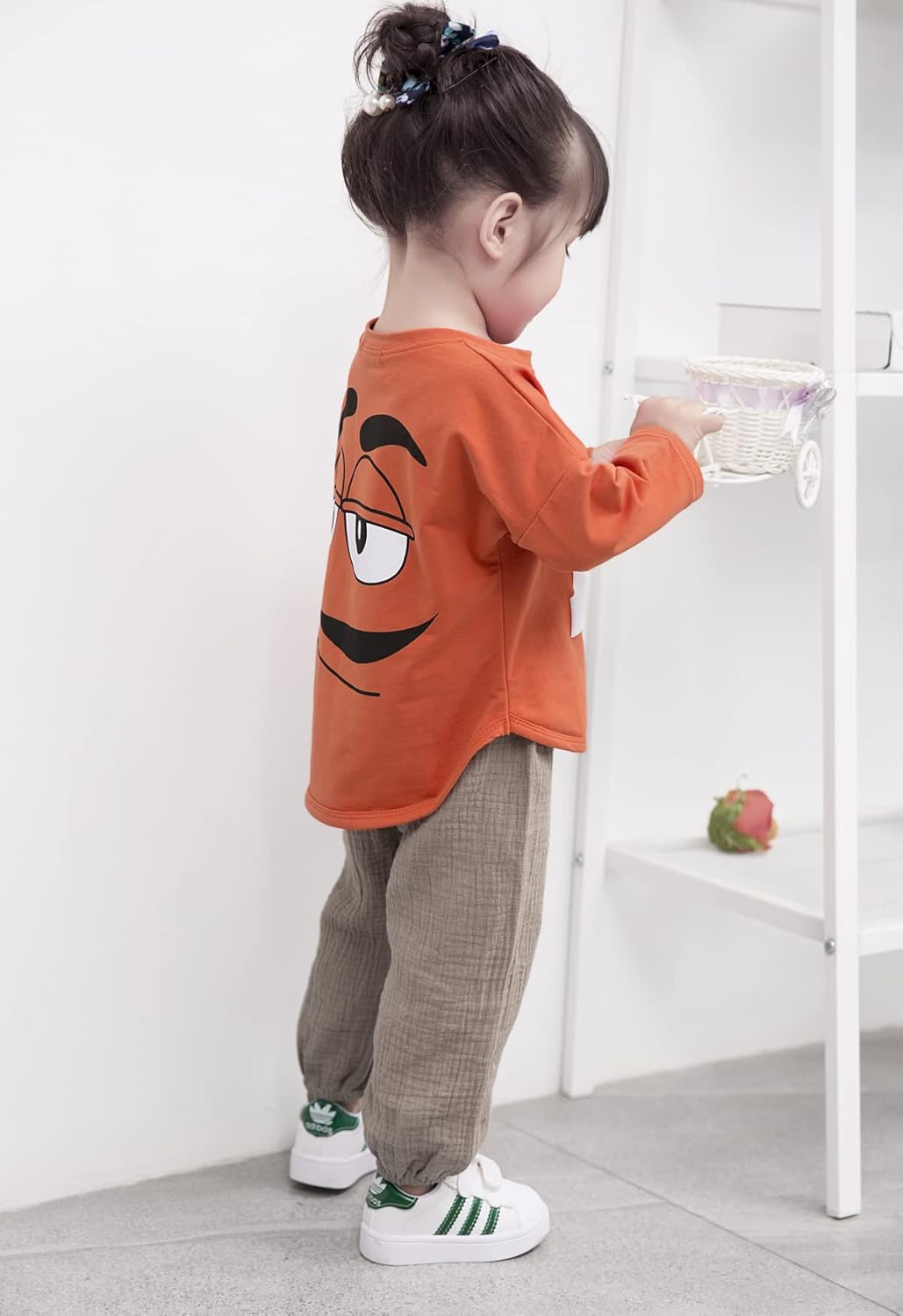 BULINGNA Toddler Kids Baby Boy Girl Cotton Linen Elastic Basic Harem Long Pants Bloomers Casual Joggers - Image 4