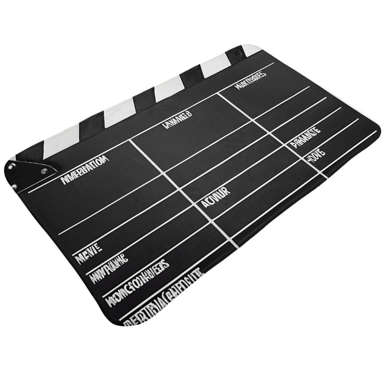Classic Movie Clapboard Black Print Living Room Bathroom Kitchen Anti Slip and Absorbent Carpet, Indoor Entrance Door Muddy Floor Mat, Ultra Soft Washable Carpet 21x31.5 Inches