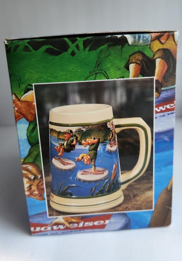 2000 Budweiser Beer " St. Patrick's Day " Porcelain Tankard Stein Leapin' Leprechauns