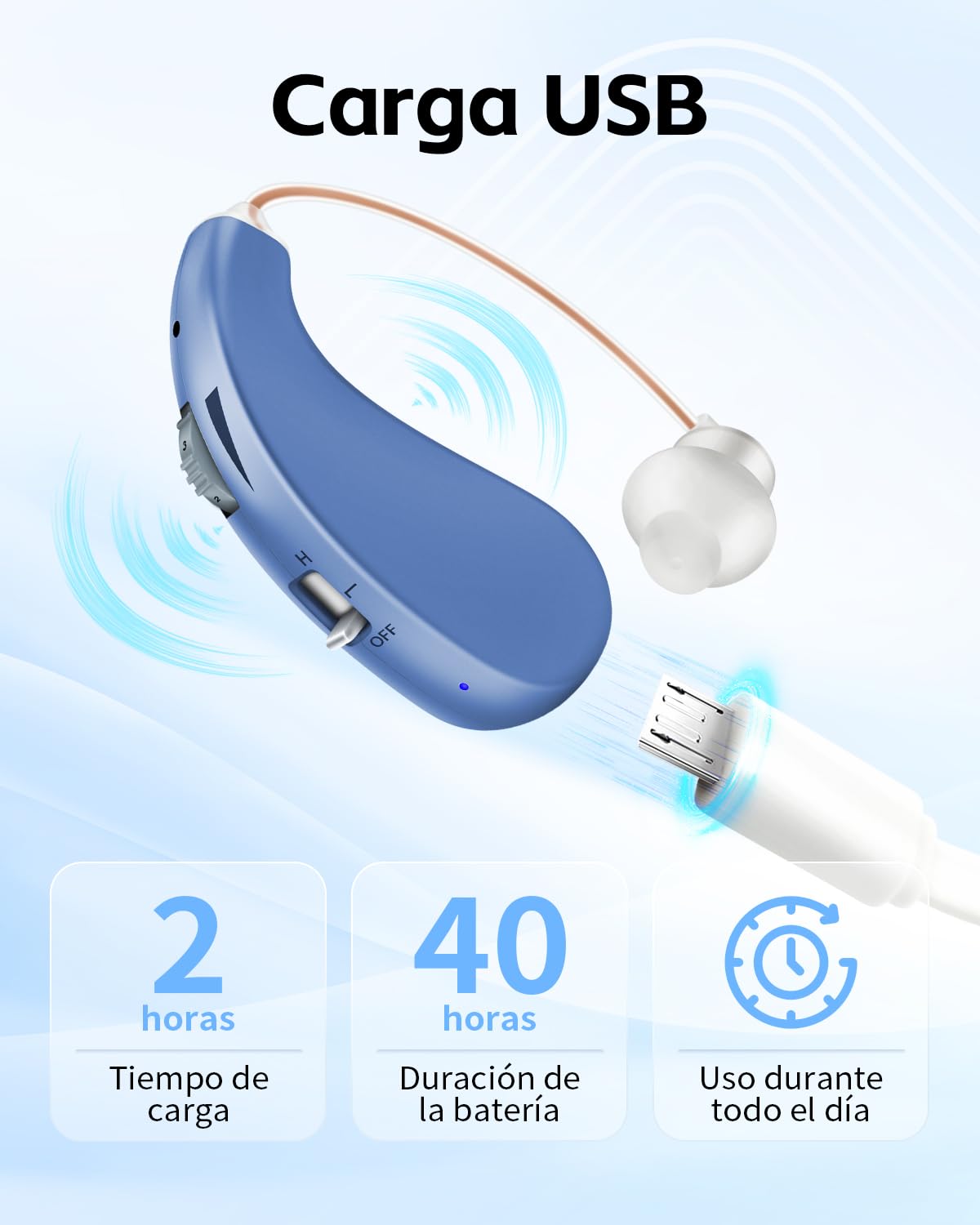 Britzgo Una nueva experiencia Tecnología de procesamiento de señales digitales Dispositivo recargable (azul)
