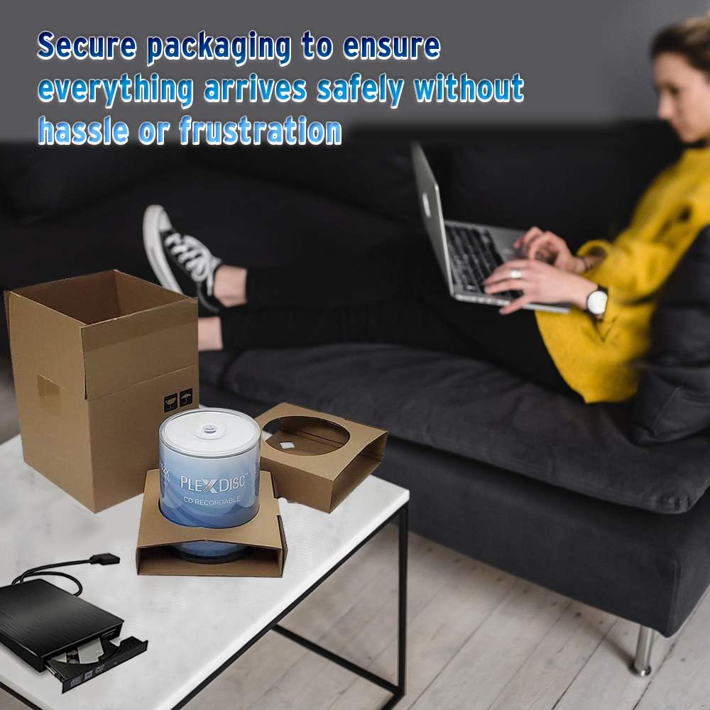PlexDisc CD-R 700MB 52X Silver Inkjet Hub Printable Recordable Media - 100pk Cake Box (FFP) 631-315-BX, 100 Discs